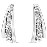 .925 Sterling Silver 0.50 Cttw Round Diamond Graduated Huggie Stud Earrings (I-J Color, I2-I3 Clarity)