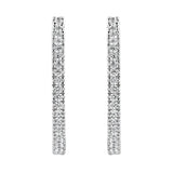 10KT White Gold 1 cttw Diamond Hoop Earrings (I-J Clarity, I2-I3 Color)