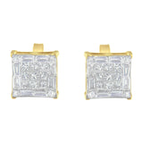 10KT Yellow Gold Diamond Stud Earrings (1 cttw, I-J Color, SI2-I1 Clarity)