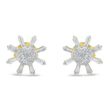 10k Yellow Gold Round and Baguette Diamond Stud Earring (0.50 cttw, H-I Color, I2-I3 Clarity)