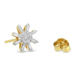 10k Yellow Gold Round and Baguette Diamond Stud Earring (0.50 cttw, H-I Color, I2-I3 Clarity)