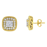 10KT Yellow Gold Diamond Stud Earings (3/4 cttw, H-I Color, SI2-I1 Clarity)