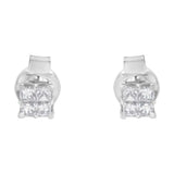 10KT White Gold Diamond Composite Stud Earring (1/4 cttw, H-I Color, I1-I2 Clarity)