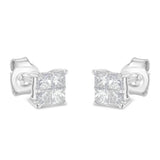 10K White Gold Diamond Stud Earrings (3/4 cttw, H-I Color, SI2-I1 Clarity)