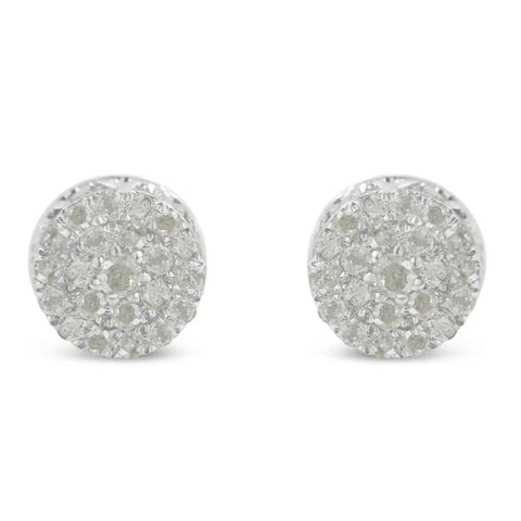 10k White Gold Diamond Cluster Stud Earrings (0.5 cttw, I-J Color, I2-I3 Clarity)