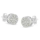 10k White Gold Diamond Cluster Stud Earrings (0.5 cttw, I-J Color, I2-I3 Clarity)