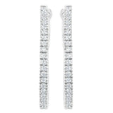 10KT White Gold 1/2 cttw Diamond Hoop Earrings (I-J, I2-I3)