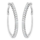 10KT White Gold 1/2 cttw Diamond Hoop Earrings (I-J, I2-I3)