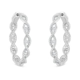 10K White Gold Diamond Hoop Earrings (1 1/2 cttw, H-I Color, I1-I2 Clarity)