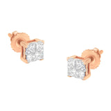 10K Gold Princess Diamond Composite Stud Earring (1/2 cttw, I-J Color, I1-I2 Clarity)