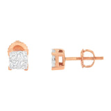 10K Gold Princess Diamond Composite Stud Earring (1/2 cttw, I-J Color, I1-I2 Clarity)