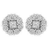 10KT White Gold 1/4ct Diamond Floral Cluster Stud Earring (I-J, I1-I2)