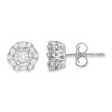 10K White Gold Diamond Stud Earring (1/2 cttw, I-J Color, I3 Clarity)