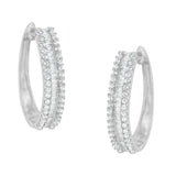 10K White Gold Diamond Hoop Earrings (3/4 cttw, I-J Color, I2-I3 Clarity)