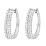 10K White Gold Diamond Hoop Earrings (3/4 cttw, I-J Color, I2-I3 Clarity)