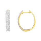 10K Yellow Gold Diamond Hoop Earring (3/4 cttw, I-J Color, I2-I3 Clarity)