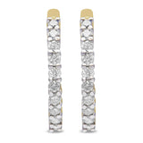 10K Yellow Gold 1/2 Cttw Prong Set Round-Cut Diamond Hoop Earrings (I-J Color, I1-I2 Clarity)