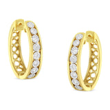 10KT Yellow and White Gold Diamond Hoop Earring (1/2 cttw, J-K Color, I2-I3 Clarity)