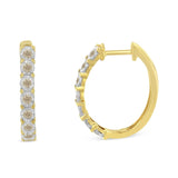 10KT Two-Toned Gold Diamond Hoop Earring (1/2 cttw, J-K Color, I2-I3 Clarity)