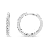 10K White Gold 1/5 Cttw Round-Cut Diamond Modern Hoop Earrings (I-J Color, I3 Clarity)