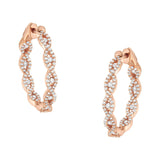 10K Rose Gold Diamond Hoop Earring (1 cttw, H-I Color, I1-I2 Clarity)