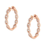 10K Rose Gold Diamond Hoop Earring (1 cttw, H-I Color, I1-I2 Clarity)