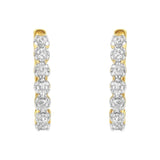 10KT Yellow Gold Diamond Huggy Hoop Earrings (1/2 cttw, J-K Color, I2-I3 Clarity)