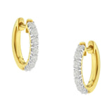 10K Yellow Gold Diamond Diamond Huggy Earring (1/2 cttw, I-J Color, I2-I3 Clarity)