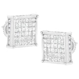 10K White Gold 2ct TDW Princess-Cut Composite Diamond Stud Earring (I-J ,I2-I3)