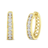 10 Karat Two-Tone Gold 1/2 CTTW Diamond Hoop Earring