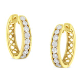 10 Karat Two-Tone Gold 1/2 CTTW Diamond Hoop Earring