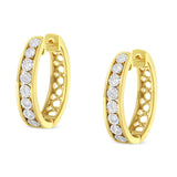 10 Karat Two-Tone Gold 1/2 CTTW Diamond Hoop Earring