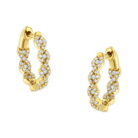 10 Karat Yellow Gold 1/2 CTTW Diamond Huggy Earrings