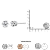 14K White Gold 1/2 Cttw Round Diamond Crown Stud Earring (I-J Color, I1-I2 Clarity)