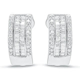 14K White Gold 1 cttw Diamond Huggy Earrings (H-I, SI2-I1)