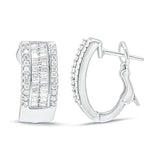 14K White Gold 1 cttw Diamond Huggy Earrings (H-I, SI2-I1)