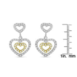 14K Two Toned 1/2 cttw Round Cut Diamond Earrings (H-I, SI1-SI2)