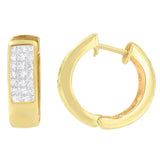 14K Yellow Gold 1/3 cttw Diamond Hoop Earrings (H-I, VS1-VS2)