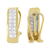 14K Yellow Gold 1 cttw Princess Cut Diamond Earrings (G-H, VS1-VS2)