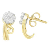 14K Yellow Gold 1/2 cttw Round Cut Diamond Earrings (I-J, SI2-I1)