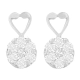 14K White Gold 1 1/4 cttw Round Cut Diamond Earrings (H-I, I1-I2)