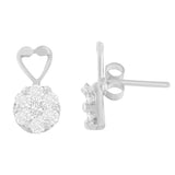 14K White Gold 1 1/4 cttw Round Cut Diamond Earrings (H-I, I1-I2)