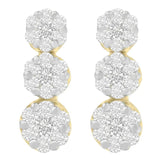 14K Yellow Gold 1 1/2 cttw Round Cut Diamond Earrings (I-J, SI1-SI2)