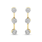 14K Yellow Gold Round Diamond Earrings (1.05 cttw, H-I Color, SI1-SI2 Clarity)