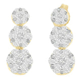 14K Yellow Gold Round-cut Diamond Earring (2 cttw, I-J Color, VS1-VS2 Clarity)