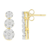 14K Yellow Gold Round-cut Diamond Earring (2 cttw, I-J Color, VS1-VS2 Clarity)