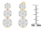 14K Yellow Gold Round-cut Diamond Earring (2 cttw, I-J Color, VS1-VS2 Clarity)