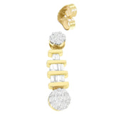 14K Yellow Gold 3/4ct. TDW Round and Baguette-cut Diamond Earrings(H-I,SI1-SI2)