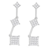 14K White Gold 1 cttw Princess Cut Diamond Earrings (G-H, VS1-VS2)