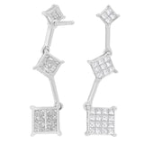 14K White Gold 1 cttw Princess Cut Diamond Earrings (G-H, VS1-VS2)